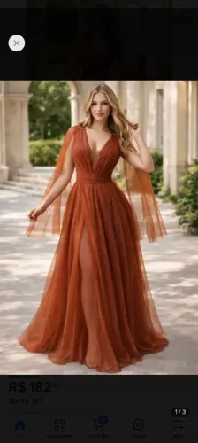 Vestido de formatura terracota