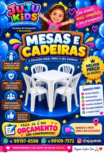 Aluguel de mesas e cadeiras