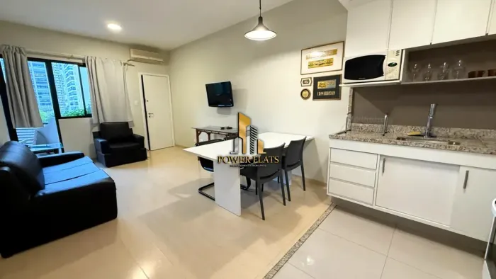 Apartamento mobiliado 1 dormitório Alphaville para alugar com vaga serviços incluso pacote