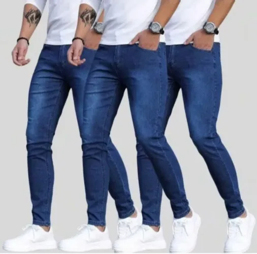 desapego: kit 3 calças jeans skinny slim elastano usadas  tam 44