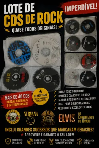 Lote de CDs Rock Guns nirvana Queen Elvis engenheiros