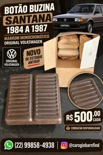 Botão Buzina Santana Marrom Monocromático 84 a 87 Original Vw Novo Estoque Antigo