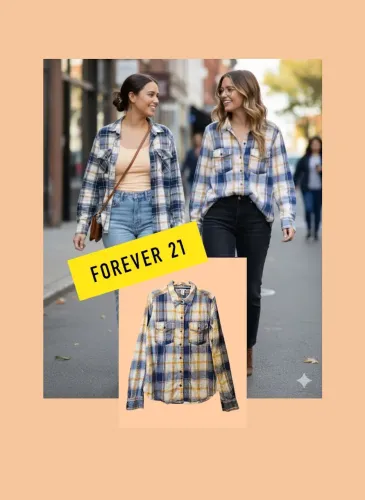 CAMISA XADREZ FLANELADA MANGA COMPRIDA - FOREVER 21<br>