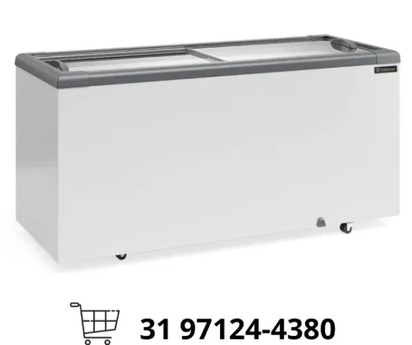 Freezer Horizontal Tampa de Vidro 500 litros Gelopar