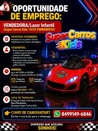 Vaga para vendedora