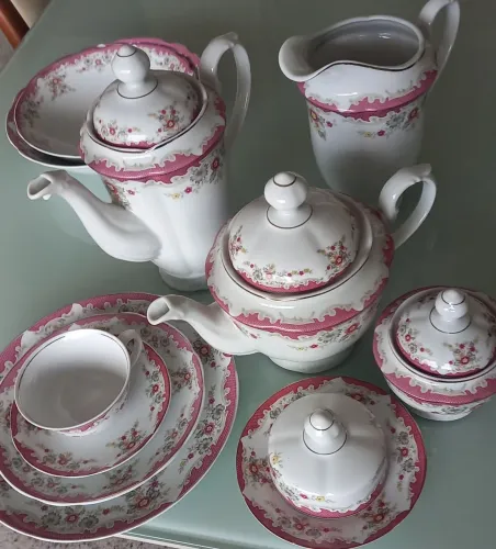 Jogo de porcelana fina de jantar, café e chá - 55 peças 