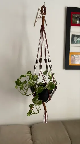Suporte de planta em Macrame