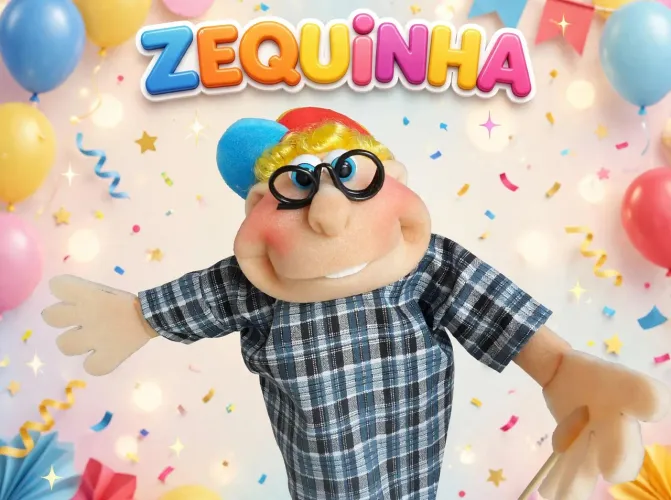 Fantoche menino Zequinha meio corpo 30cm