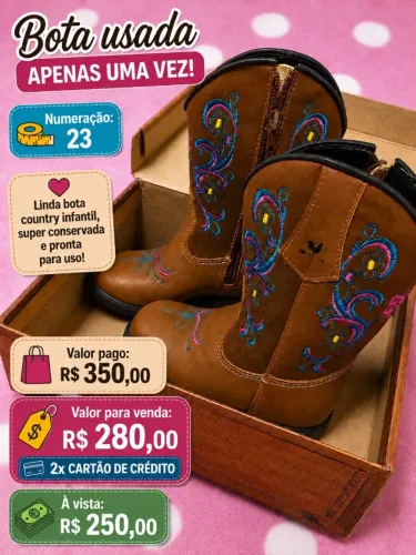 sapato bota Infantil