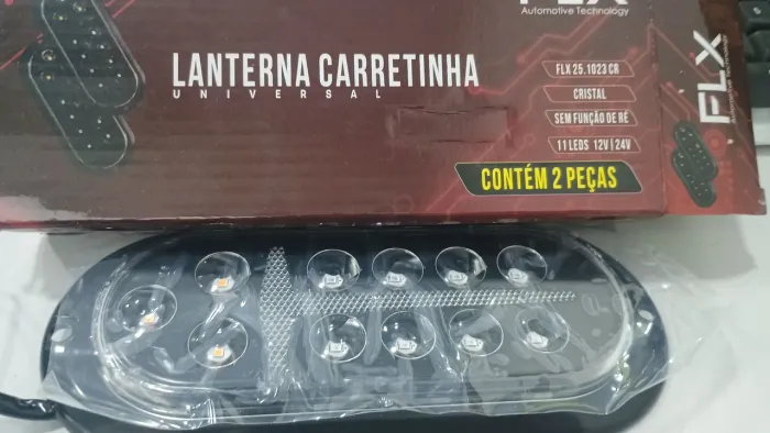 Par lanterna led carretinha reboque cristal 12v