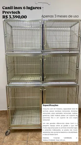 Gaiola para banho e tosa / clínica veterinária
