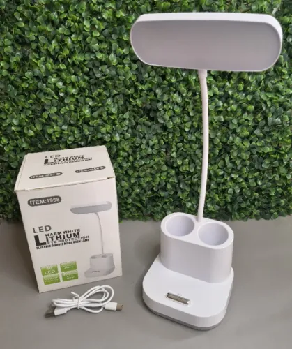 Luminária de Mesa Led Touch Flexivel Recarregável Porta Caneta Ajustável Pronta Entrega