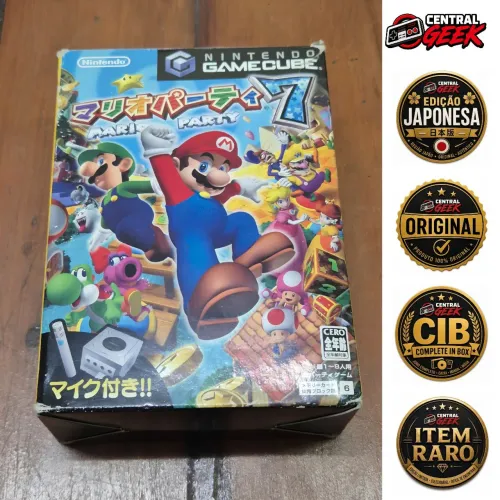 Jogo GameCube Mario Party 7 JPN Completo na Caixa Original com Microfone