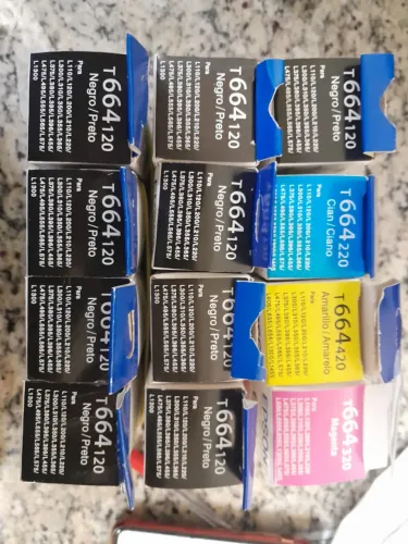 Vendo lote com 12 tintas originais epson 664 para impressoras, novas.