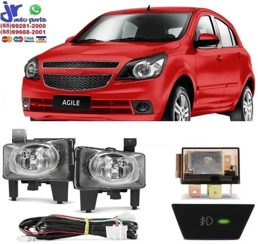 Kit Farol Milha Agile 2009 2010 2011 2012 2013 Auxiliar Neblina