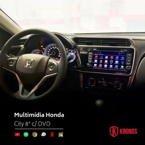 Central Multimídia Honda City 2015 2016 2017 Android Kronos Tela 9''