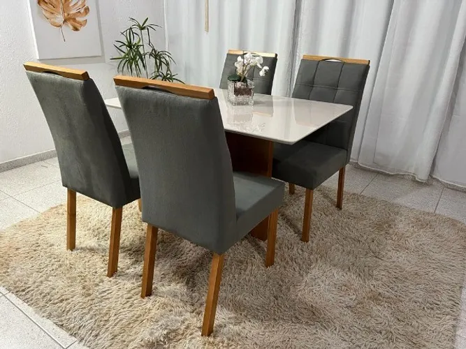 Mesa de Jantar Camile Mel 120X80 4 Cdrs Bia Até 12x - Frete Grátis