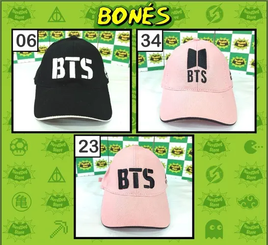 Boné BTS - NerdDog Store Kpop Bt21 RM Jin Suga J-Hope Jimin, V e Jungkook Army