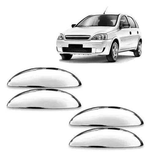 Aplique Chevrolet Corsa / Meriva 2002 - Maçaneta Cromada 4Pt - 08.016
