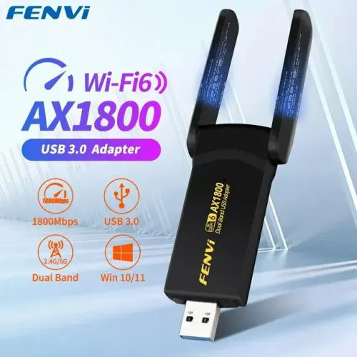 ADAPTADOR WIFI 6 DUAL BAND 2G E 5Ghz, USB 3.0 PARA PC E NOTEBOOK 