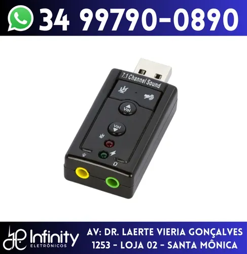 Adaptador Placa de Som USB Pc Notebook