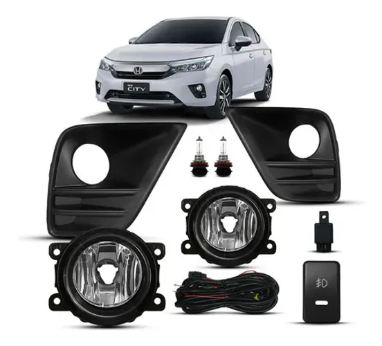 Kit Farol Milha Aux Vidro Honda City 2024 2025 Bt Moldura
