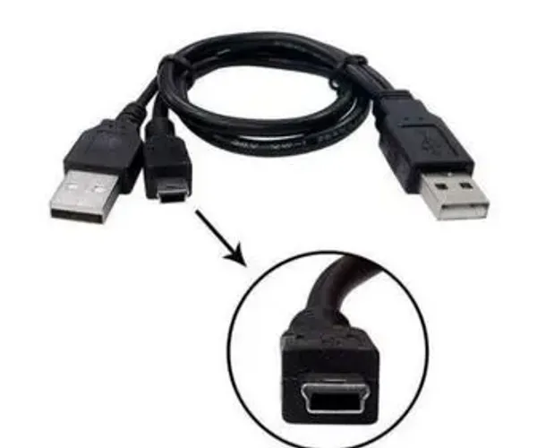 Cabo Y USB  1 Mini USB V3 x 2 USB A Cabo Para HD Externo 2.0 V3 Mini USB
