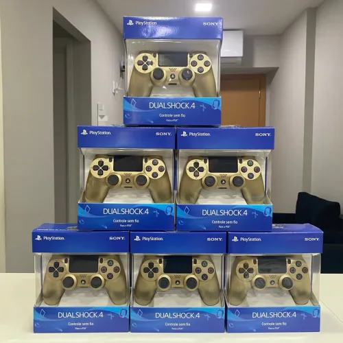Controle Ps4 Gold Dualshock Dourado Novo Garantia e Nf - FFSTOREGAMES