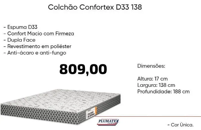Colchão Confortex D33 138- ENTREGA HOJE!!