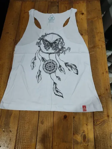 CAMISETA BRANCA TEMA MANDALA TAMANHO M VALOR 24,99