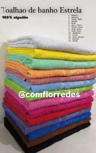 Toalhas de Banho Estrela - 14 Cores - 100% Algodão