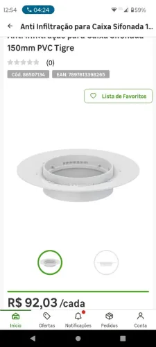 Anti Infiltração para Caixa Sifonada 150mm PVC Tigre