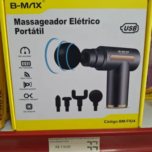 Massageador Portátil 4 Cabeças 6 Velocidades