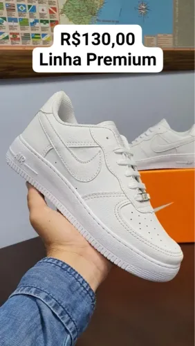 Tenis nike airforce 1 branco linha luxo