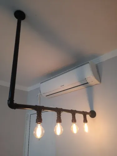 lustre para decoração com lâmpadas de filamentos