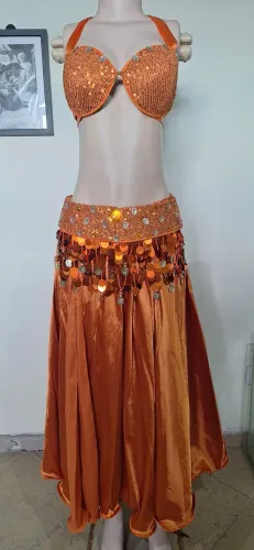 Figurino de dança do ventre laranja