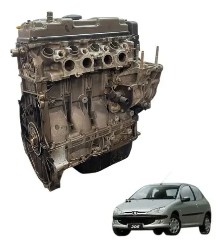 Motor Parcial Peugeot 206 1.4 8v Gasolina 2004 2005