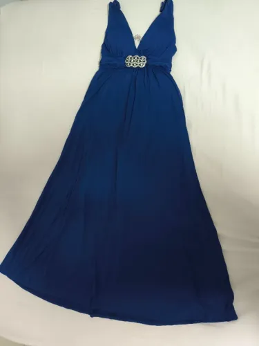 Vestido de festa longo azul marinho