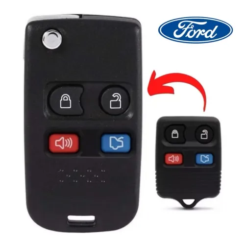 Chave canivete com lâmina virgem Ford Ka, Fiesta e Ecosport 2005 a 2014