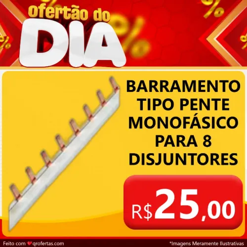 BARRAMENTO TIPO PENTE MONOFÁSICO PARA 8 DISJUNTORES 