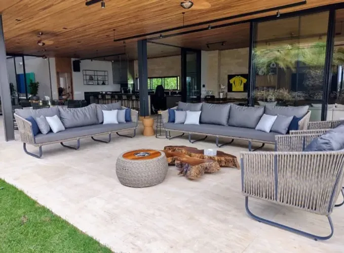 Conjunto sofá para área externa -9 lugares