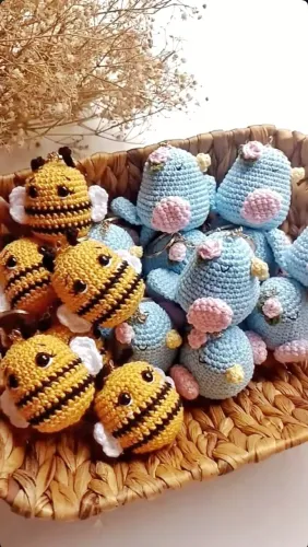 Chaveiro Personalizado Lembrancinha Batizado Mães Artesanal Amigurumi
