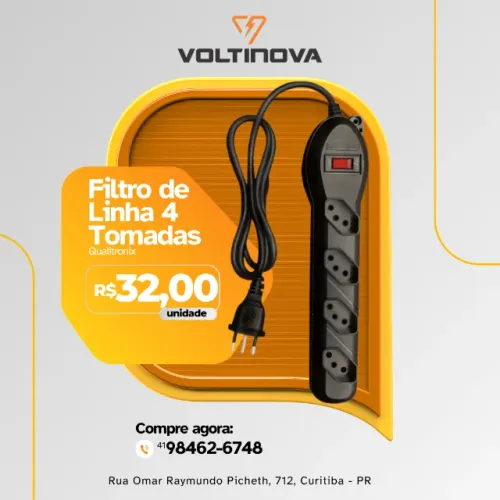 Filtro de Linha 4 Tomadas Qualitronix