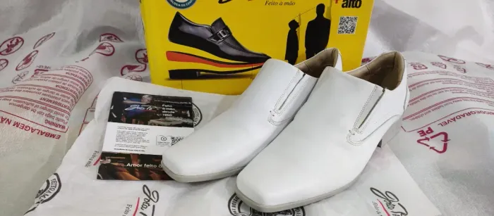 CARNAVALESCOS E INTEGRANES ESCOLA SAMBA SAPATO JOTA PÊ MASCULINO sapato couro branco 41/--