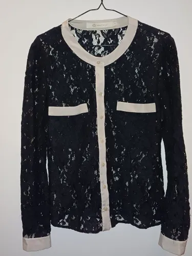 Blusa em renda Bobstore preta , tam.P