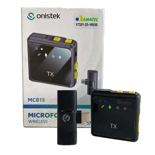 Microfone Lapela Sem Fio Para Android Tipo C Profissional - Onistek