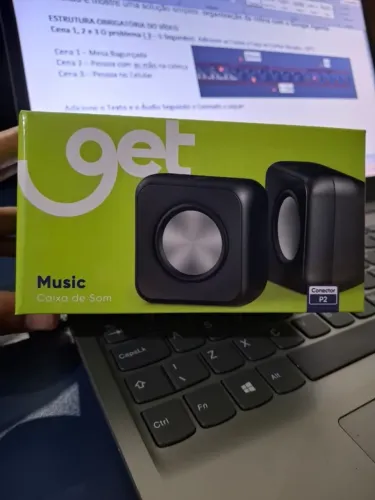 Caixa de Som USB Get Music 6W Preta - Nova