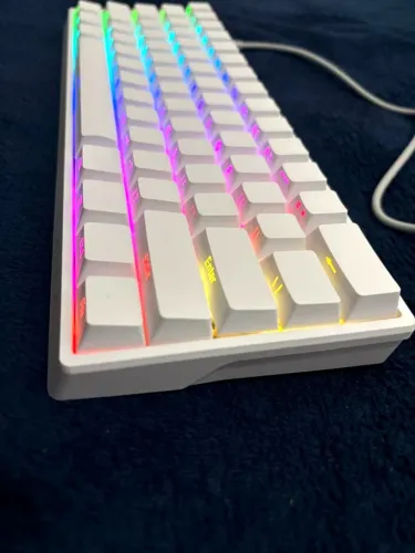 Teclado Gamer AULA 60HE Hall Effect Branco RGB - Novo