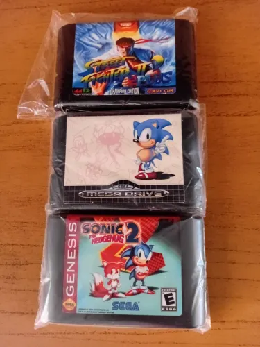 Tres jogos  originais relabel de Mega Drive