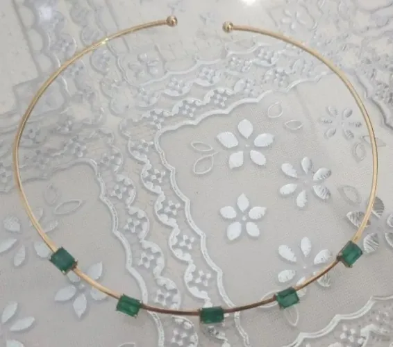 Colar Ouro 18K Esmeraldas